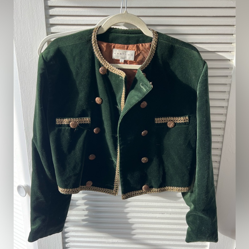 Vertigo Paris Green Velvet Jacket